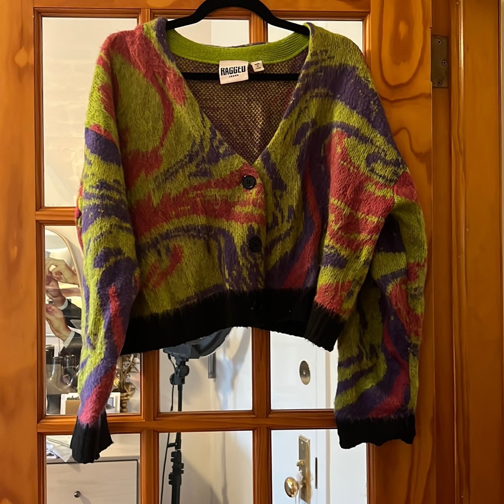 Ragged Priest multi color cardigan size small!